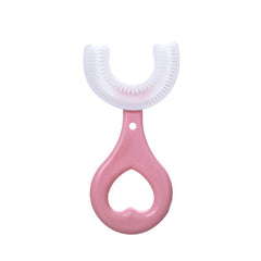 360 U-Shaped Toothbrush, With Food Grade Soft Silicone Brush Head - Pink